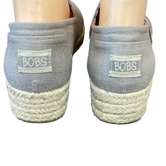 Skechers BOBS Espadrille Wedge Slip-Ons High Jinx 7.5 Taupe/Greige 293J - Picture 7 of 9